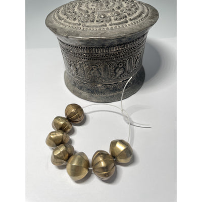 Vintage Brass Melon Beads from Sri Lanka - Rita Okrent Collection (ANT570)
