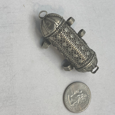 Bedouin Silver Hirz Prayer Amulet, with Top, Bottom and Side Bails - Rita Okrent Collection (P729)