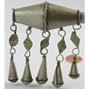 Old Moroccan Silver Metal Bicone Bead with Conical drops