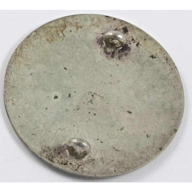 Back, Sephardic Silver Round Hebrew Button Amulet, North Africa 