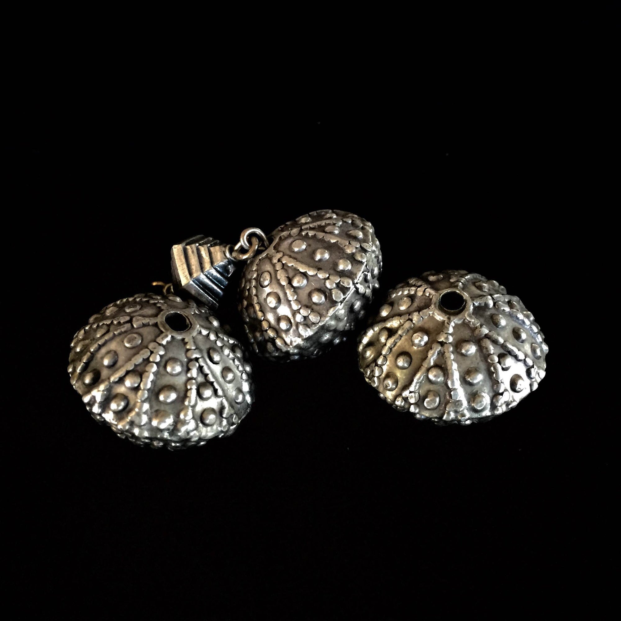 Antique Mauritanian Silver Repousse Beads