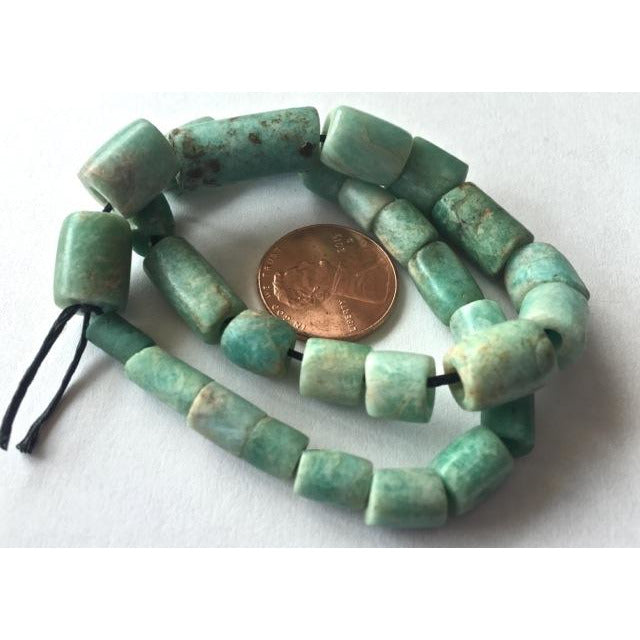 Ancient Blue Amazonite Beads, Strand, Mauritania - S326