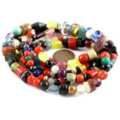 Strand, Mixed Vintage Bohemian Glass and Trade Beads - ANT116