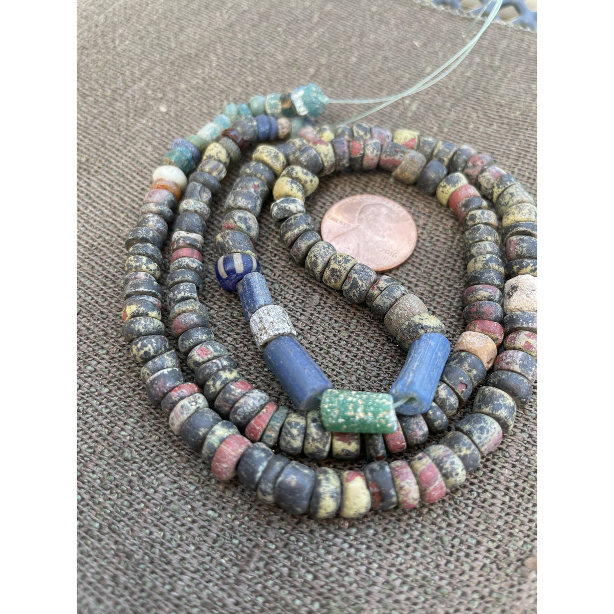 Rare Color Mix Ancient Glass Nila Beads, Mali - Rita Okrent Collection (AT0663d)