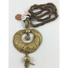 Brass Pendant with Dangles on Long Brass Chain, Nigeria.