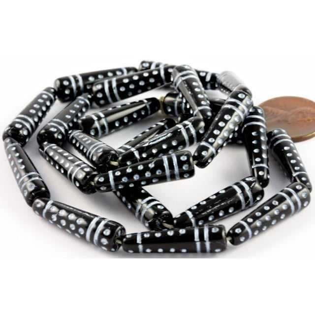 Matched Black and White Bohemian Vintage Beads 