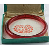 Red Peking Glass Sewing Basket Handle or Bangle in Original Packaging, China 