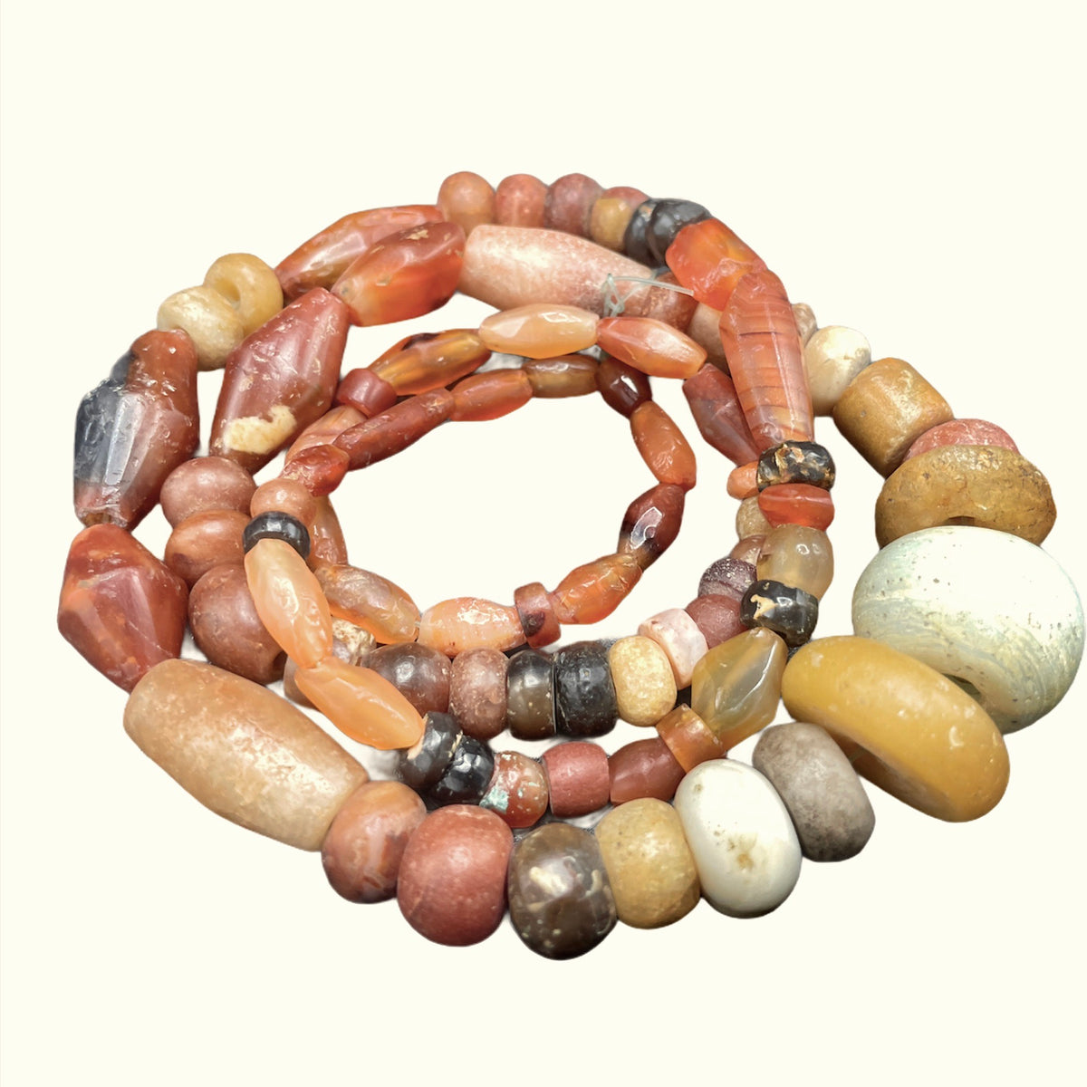 Mixed Carnelian, Agate and Faux Amber Beads from the African Trade - Rita Okrent Collection (S587)