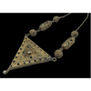 Gilded Silver Necklace with Triangular Pendant and Detailed Silver Work, Senegal or Mauritania - Rita Okrent Collection (NE393)