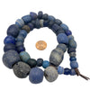 European and Dutch Dogon Richly Hued Blue Glass Antique Trade Beads - Rita Okrent Collection (ANT431)