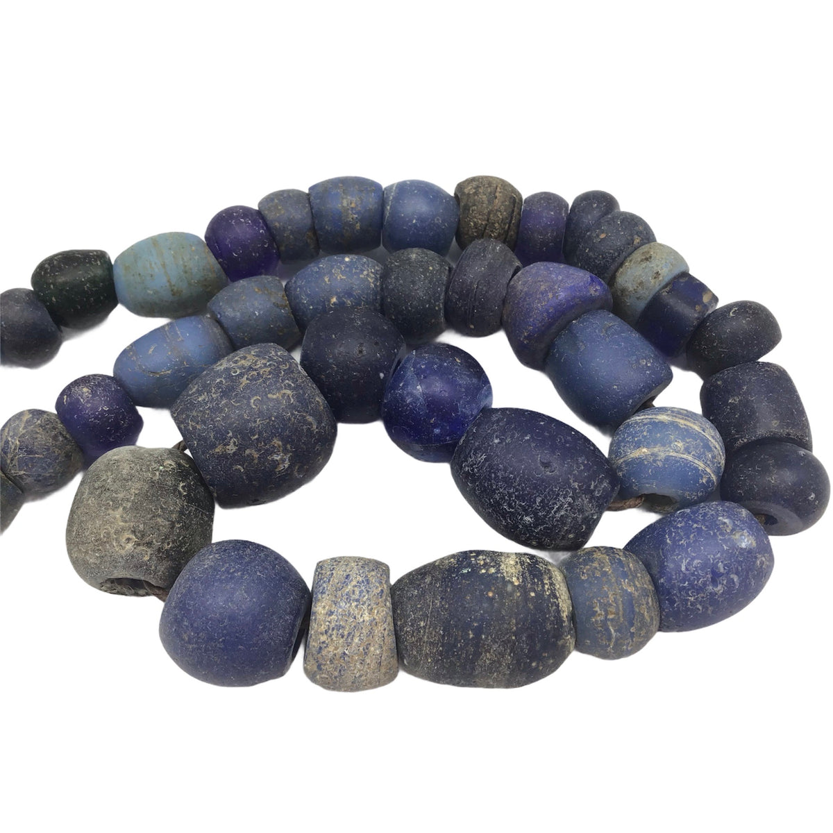 European and Dutch Dogon Richly Hued Blue Glass Antique Trade Beads - Rita Okrent Collection (ANT431)