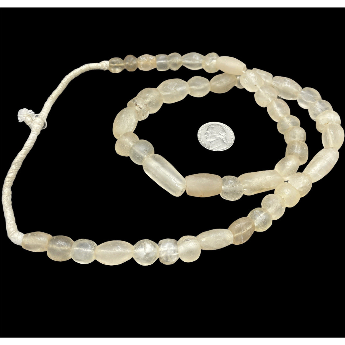 Ancient Carved Translucent Rock Crystal Beads, West Africa - Rita Okrent Collection (S291V)