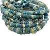 Ancient Glass Deep Blue Green Teal Mixed Medium Sized Nila Beads from Mali - Rita Okrent Collection (AT0645)