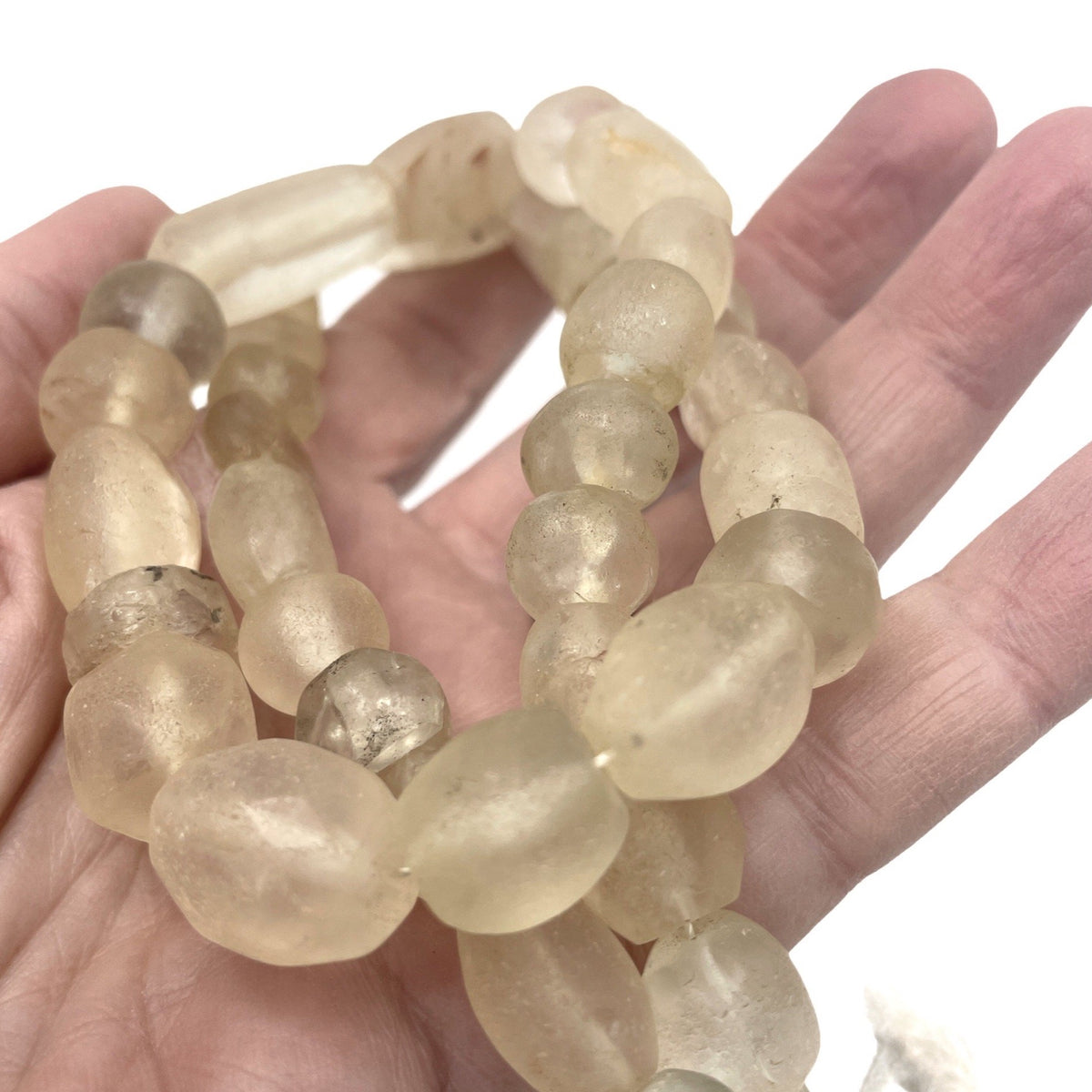 Ancient Carved Translucent Rock Crystal Beads, West Africa - Rita Okrent Collection (S291V)