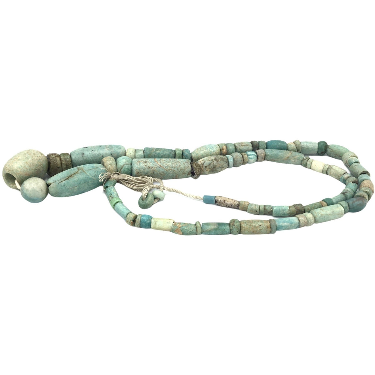 Long Mixed Size Beads Strand of Ancient Amazonite from Mauritania - Rita Okrent Collection (S491)