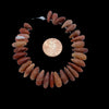 Strand of 30 Small Antique Carnelian Agate and Bauxite Stone Teardrop Shaped Amulets from Mauritania -  Rita Okrent Collection (S494)