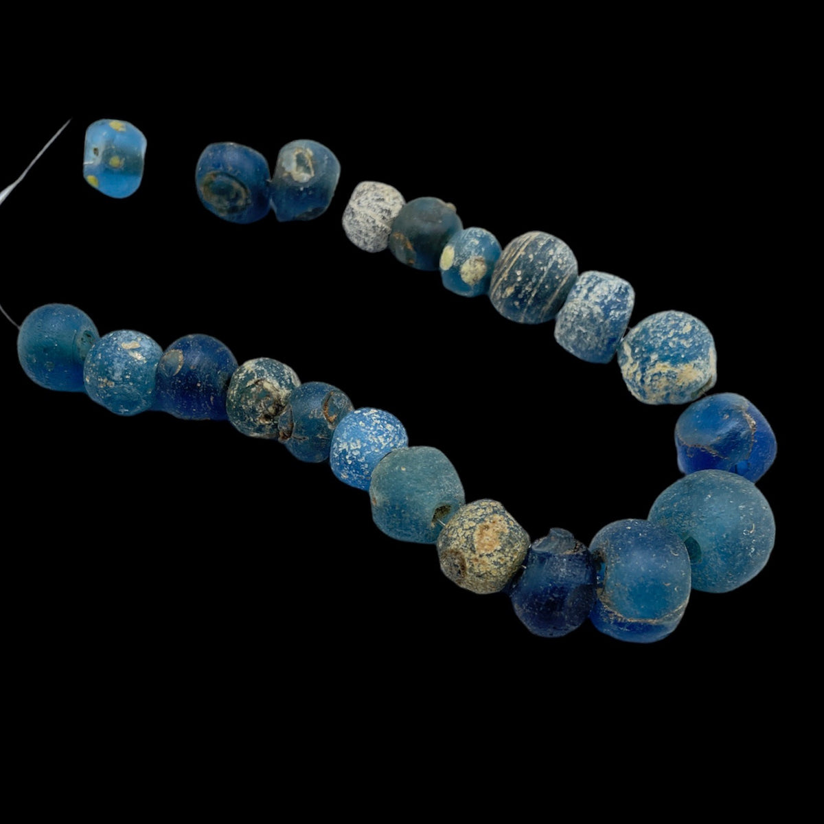 Strand of 21 Mixed Ancient Islamic Glass Beads, Some with Eyes - Rita Okrent Collection (AG338)