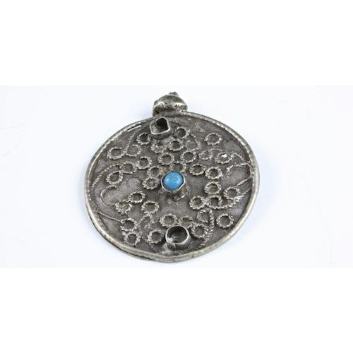 Vintage Circular Decorated Silver Pendant