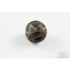Early Islamic  Bead, Black with Red Stripes and White Trails, Egypt