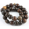 Coffee Bean Brown Wood Beads, Antique