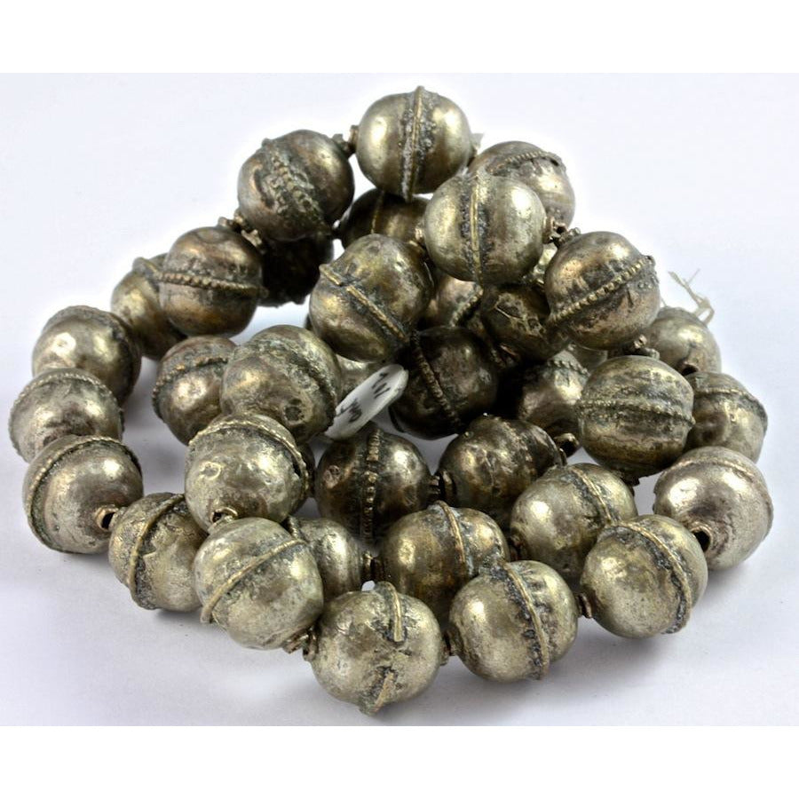 Hand-Made Silver Beads, Antique, Ethiopia