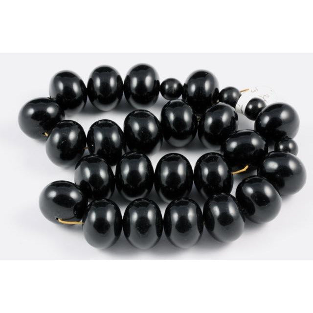 Matched Black Bohemian Beads, 1930s - ANT155 