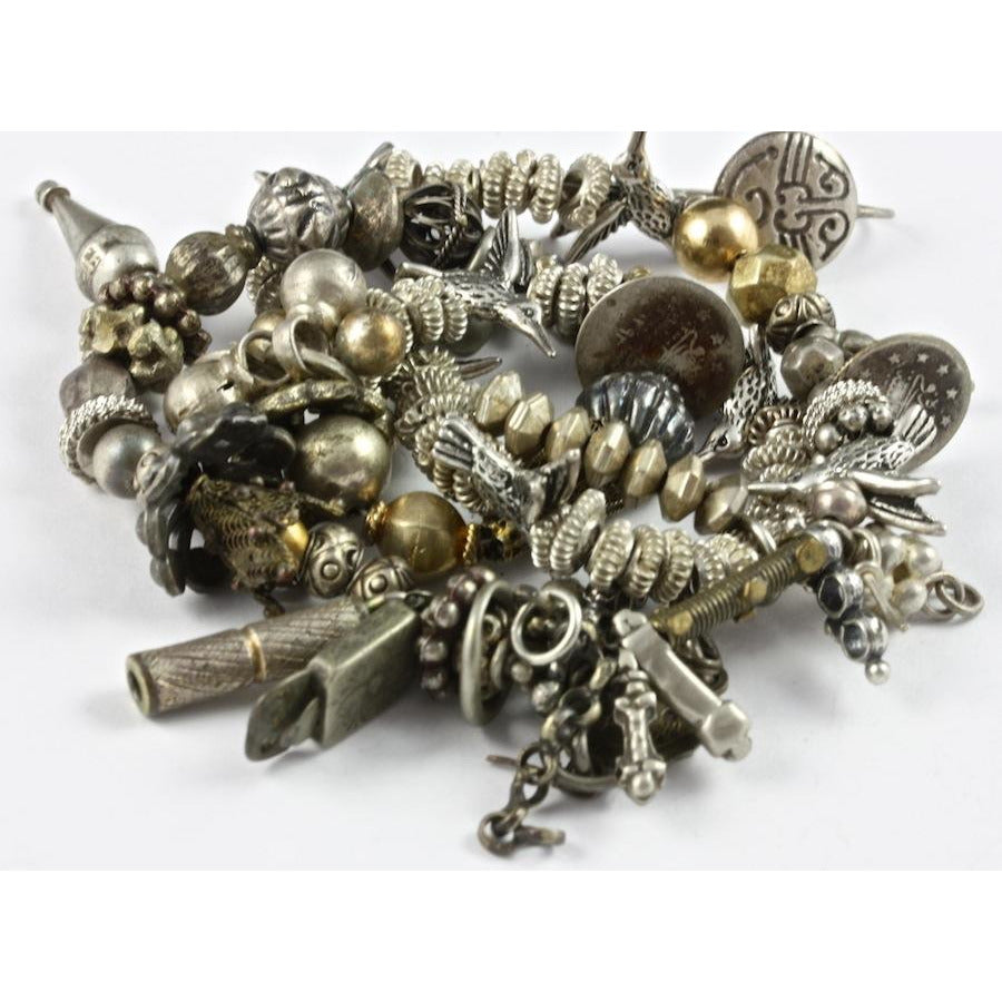 Mixed Silver and Metal Vintage and Antique Beads and Pendants