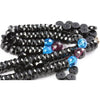 Black Faceted Rondelle Crystal Beads, Antique or Vintage, Bohemia
