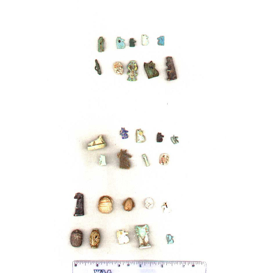 Ancient Egyptian faience and stone, for group