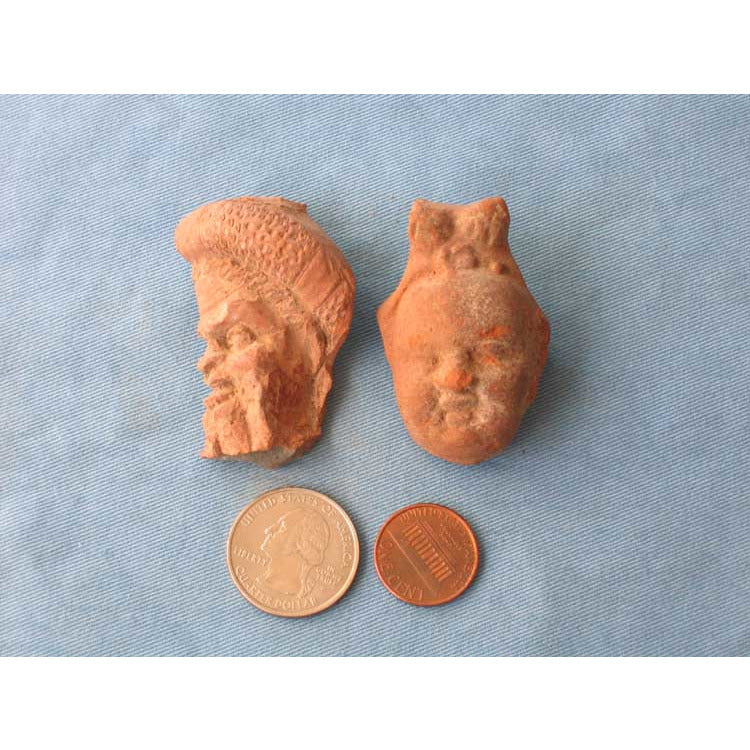 1/2 of a bearded male, and head of child or Cupid, Fayum 600 AD