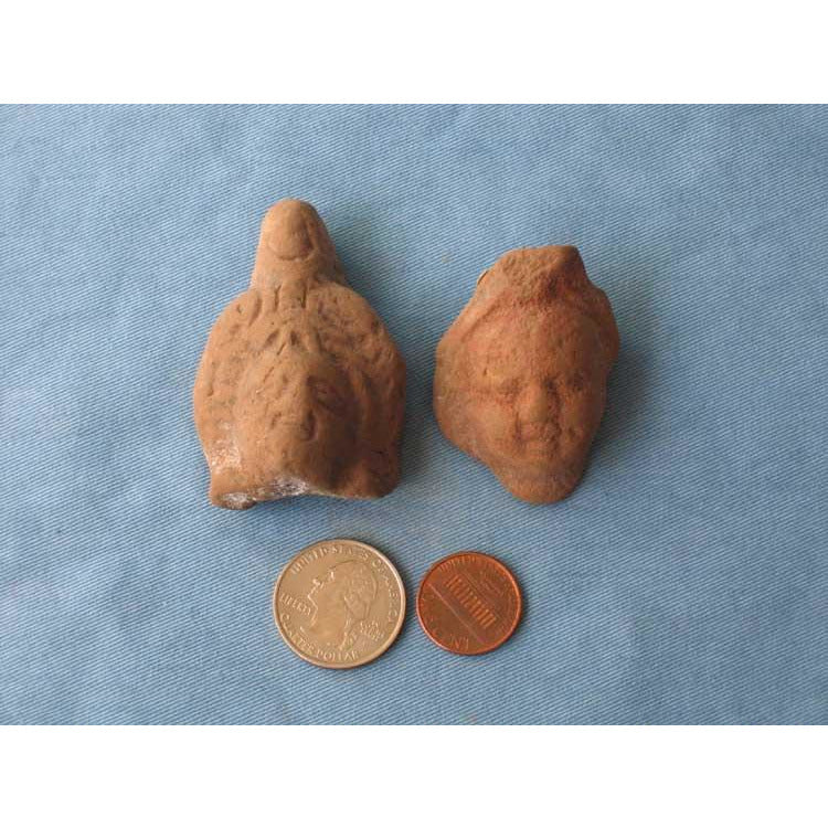 Greek lady and ceramic fragment head, Fayum 600 AD