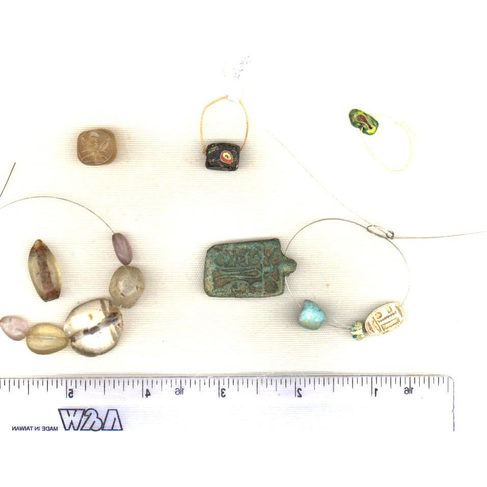 Amethyst beads, ancient, group of 6