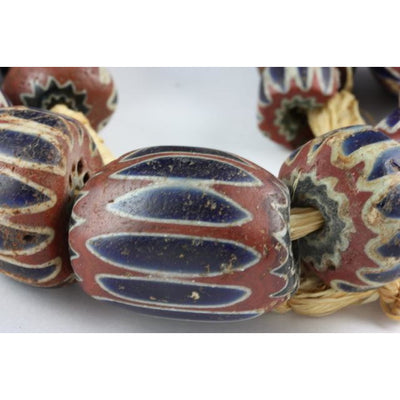 Seven-layer Chevron Venetian Trade beads, antique, 1600's