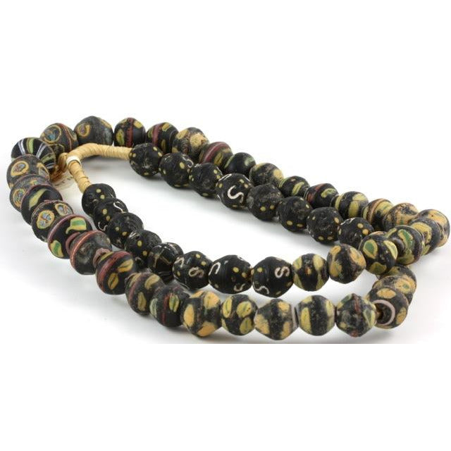 Black and Yellow King beads, African Trade - Rita Okrent Collection (AT011)