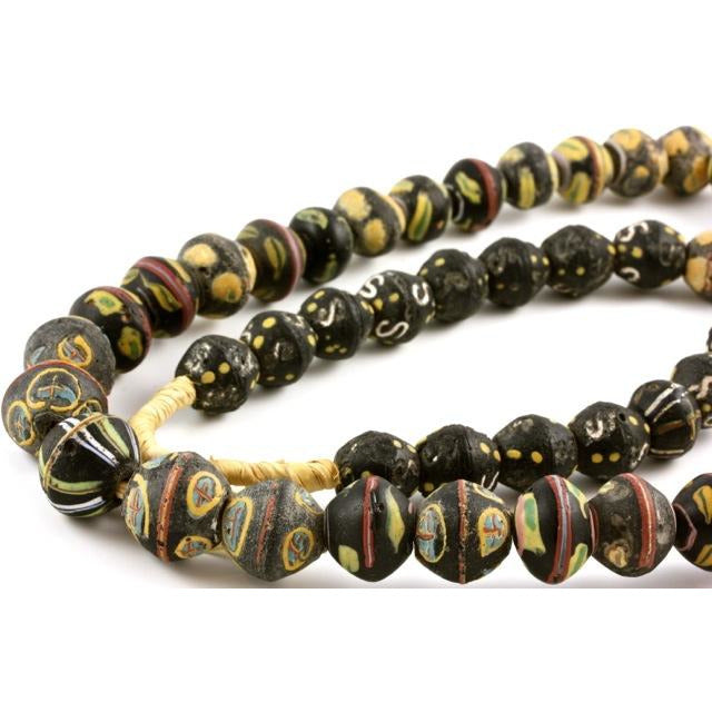 Black and Yellow King beads, African Trade - Rita Okrent Collection (AT011)