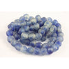 Round Blue Powdered Glass beads, Krobo Tribe, Ghana