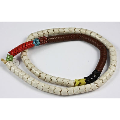 Brown, white and red interlocking Bohemian Snake Trade beads
