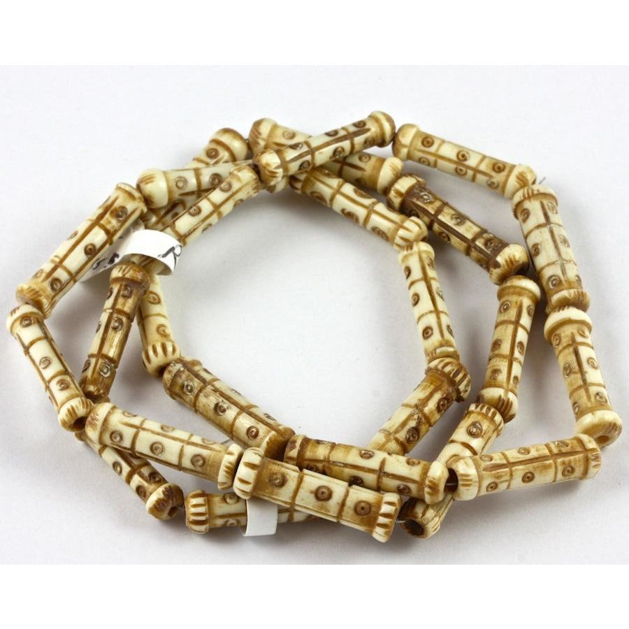 Old Carved Bone Beads, Africa