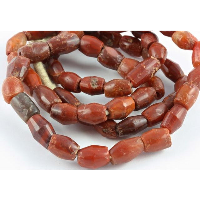 Hand-Faceted Carnelian Beads, Old, Mali 