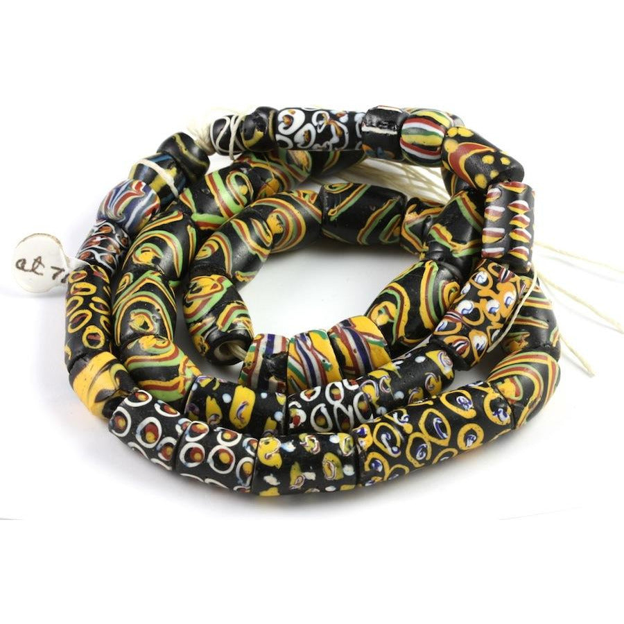 Mixed Venetian glass tabular, striped and eye beads, African Trade