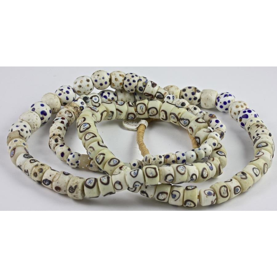 Mixed White Venetian Beads,