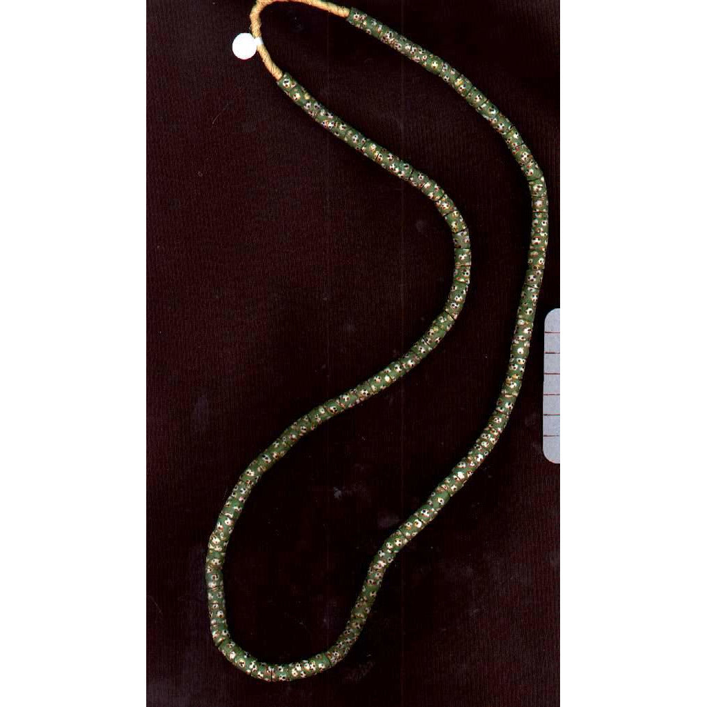 Rare matched green Venetian~glass eye beads