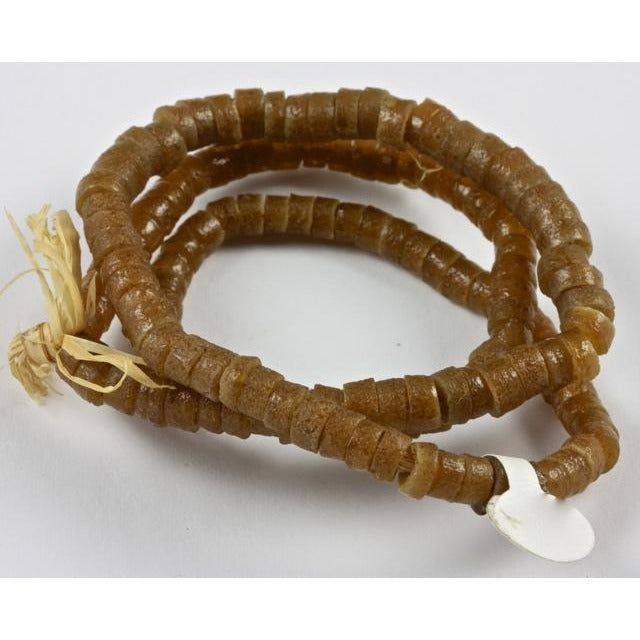 Light Brown Glass Heishi Sliced beads, Ghana