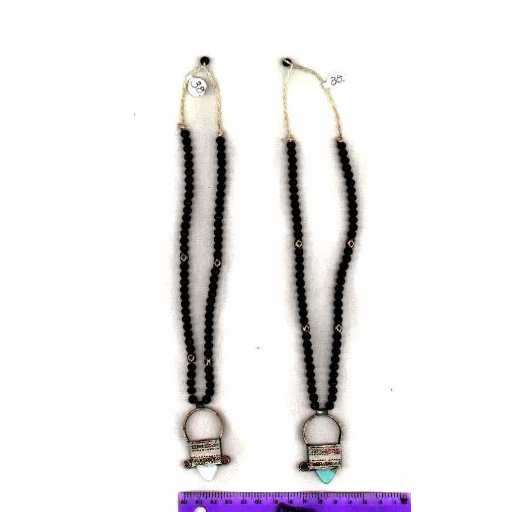 Black beads, with Talhakimt pendant, Ethiopia