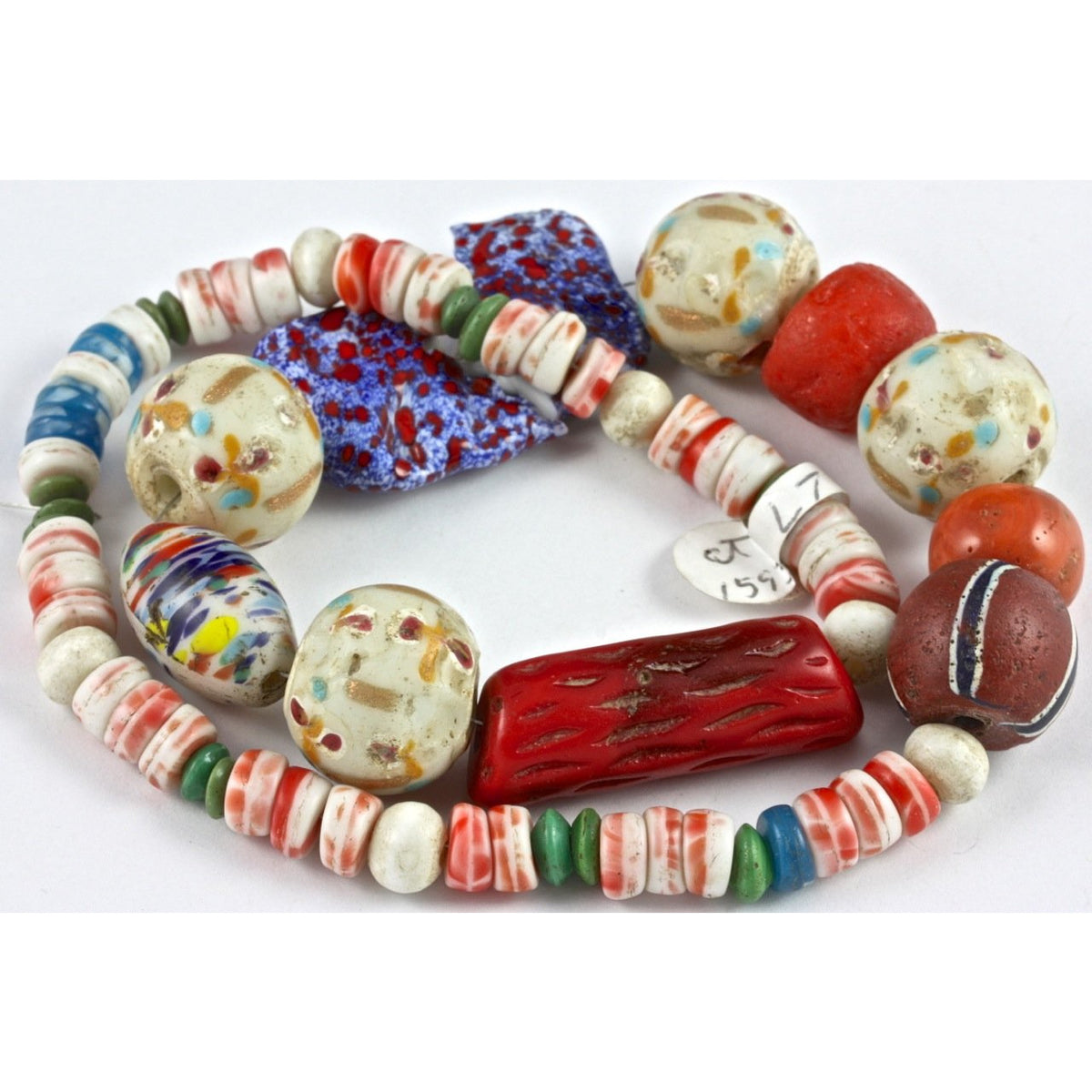 Rare Bohemian Glass beads, Old, Mixed