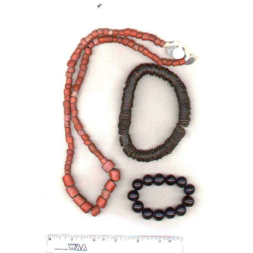 Coconut shell Heishi beads, mid 20th century