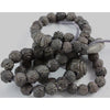 Hand-Carved Black and Gray Small Wood Beads, Antique, Africa