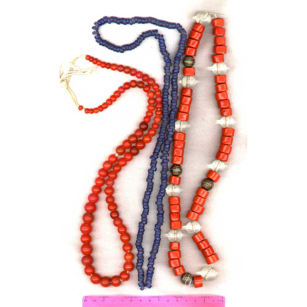 Cobalt blue African glass trade beads, small