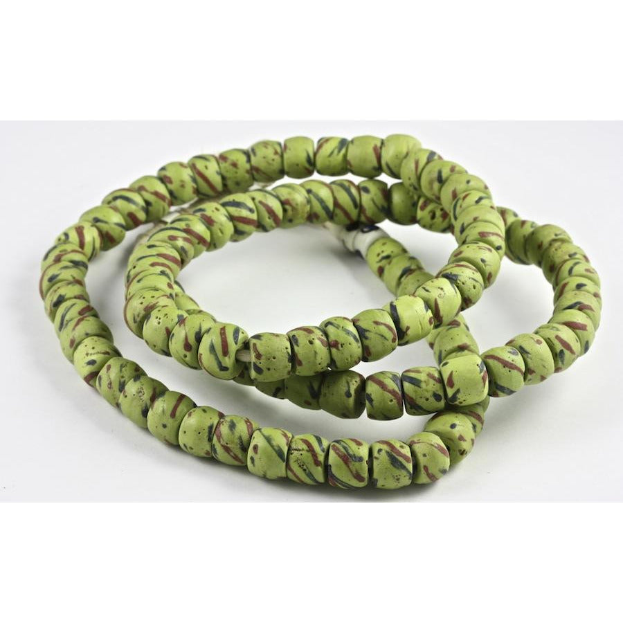 Green Decorative African Trade Beads, Vintage, Ghana