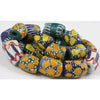 Krobo Elbow Powdered Glass Elbow Beads, Hand-Painted Ghana